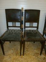 Leather wood chair