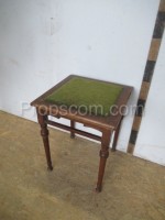 Wooden upholstered green chair