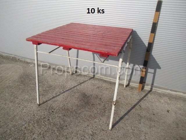 Red and white table