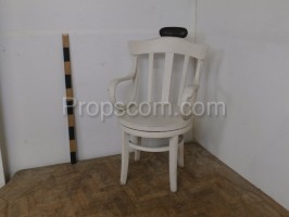 Židle bílá lakovaná s opěrkou otočná