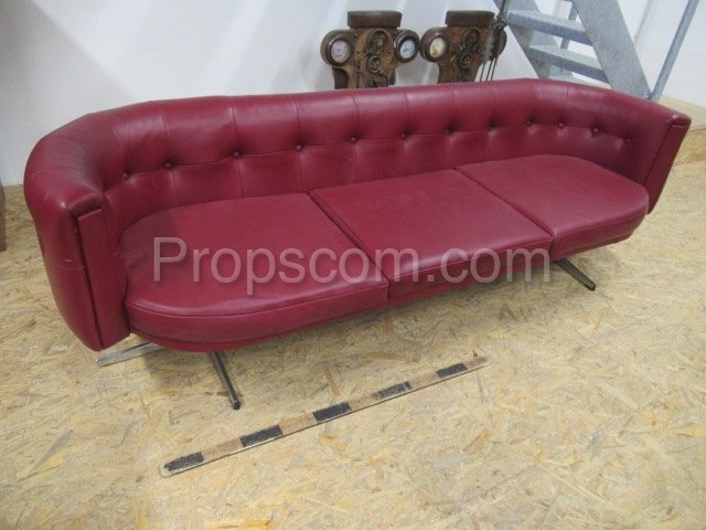 Leather sofa with swivel chairs