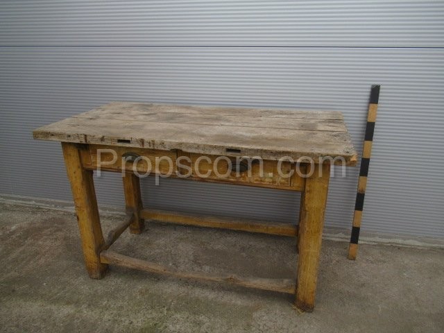 Wooden table with drawers