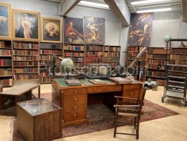 Shelves with books