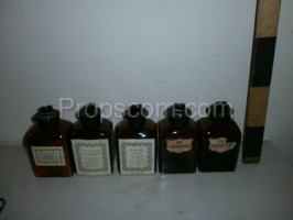 Bottles with ground glass square dark glass