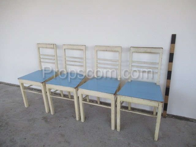 kitchen chairs white-blue