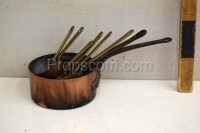 Copper saucepans set