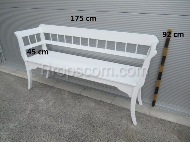 White lacquered wooden bench