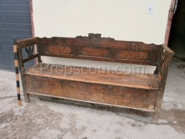 Carved wooden bench
