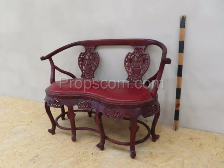 Carved double armchair