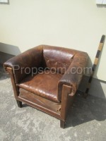 Leather sofa with armchairs