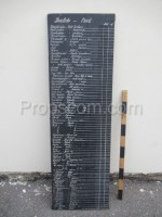 Colonial price list on blackboard
