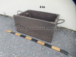 Wooden box with rope handles