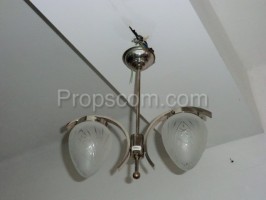 Chandelier double-armed chrome clear glass