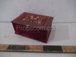 Jewelry box red with motif