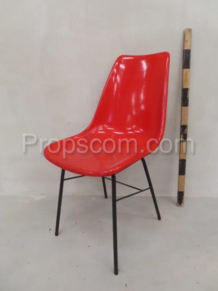 Red fiberglass chair 