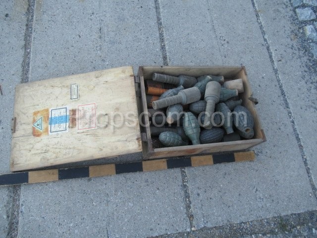 Crate of training grenades