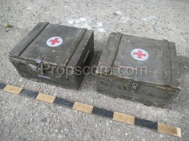 Hölzerne Militärbox Rotes Kreuz