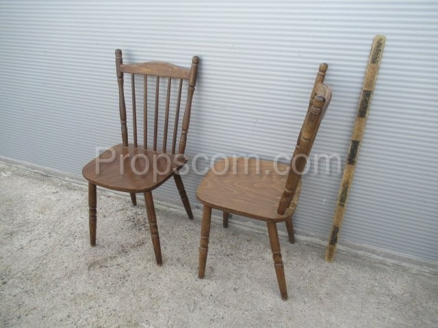 Varnished wooden chairs