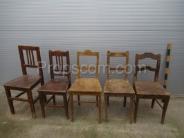 Varnished wooden chairs