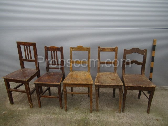 Varnished wooden chairs