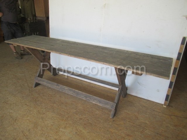 Wooden long table outdoor