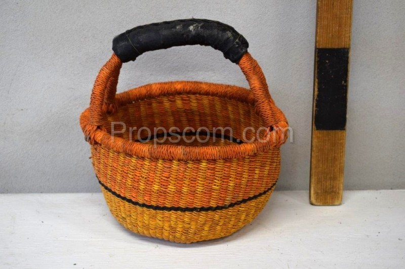 Orange wicker basket