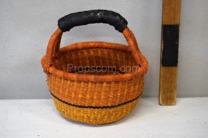 Orange wicker basket
