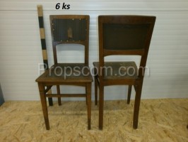 Leather wood chair