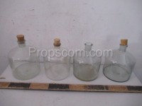 Bottles with ground glass empty