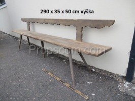 Wooden carved long bench