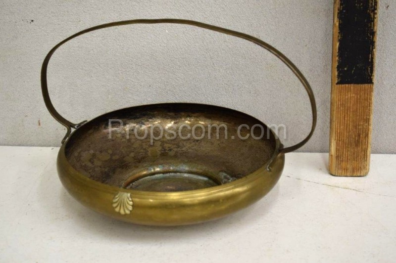 Sugar bowl brass glass