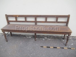 Long wooden bench