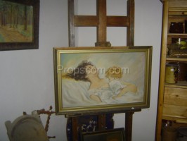 Woman with a baby in a frame