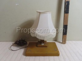 Tischlampe Holz Stoff weiß