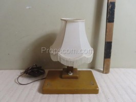 Table lamp wood fabric white