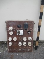 Electrical panel: fuses, switches, sockets