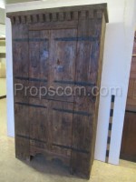 medieval wooden cabinet carved massive