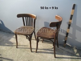 Varnished wooden chairs