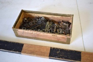 Box with parts for watchmakers
