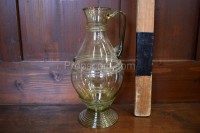 Carafe with glasses, green glass