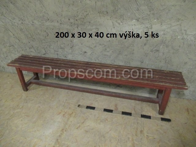 Wooden long brown bench