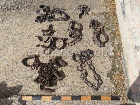 Boxes of shackles and chains