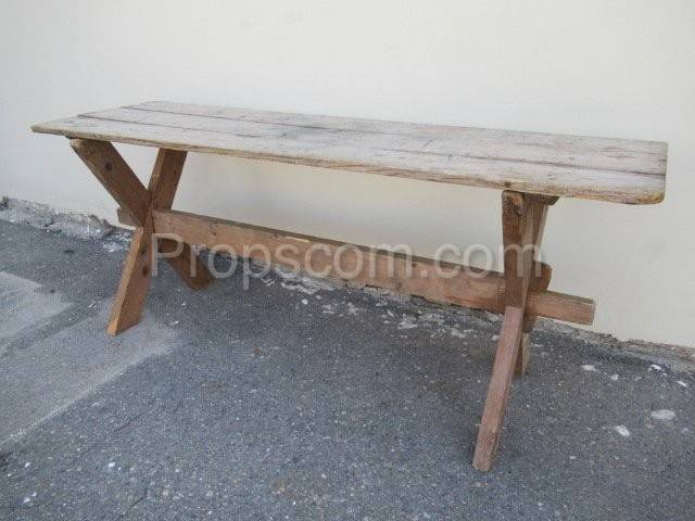 Wooden long table outdoor