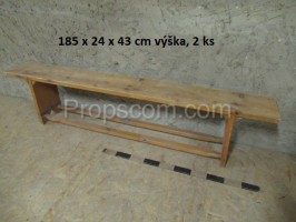 Varnished wooden bench
