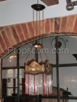 Glass brass chandelier