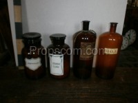 Bottles with ground glass dark glass