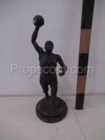 Metal basketball trophy