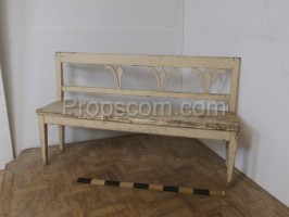 White lacquered wooden bench