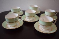 Cups with dessert plates