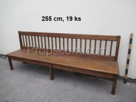 Wooden long brown bench